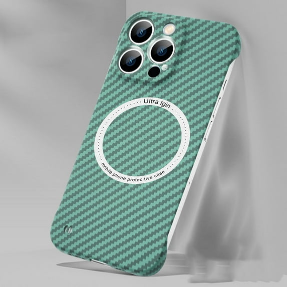 Allytech Magsafe Case for Apple iPhone 11 6.1-inch, Carbon Fiber PC Slim Anti-scratch Shock Absorbent Protective Case Compatible with Magsafe for iPhone 11 - Green