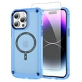thumbnail image 1 of Allytech Magsafe Case for Apple iPhone 16, With 1 Pcs Screen Protector Full Body Protective Compatible with Wireless Charging Rugged Bumper Phone Case Cover for iPhone 16 - Blue, 1 of 7