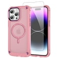 thumbnail image 1 of Allytech Magsafe Case for Apple iPhone 16 Plus, With 1 Pcs Screen Protector Full Body Protective Compatible with Wireless Charging Rugged Bumper Phone Case Cover for iPhone 16 Plus - Pink, 1 of 7