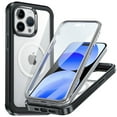 thumbnail image 1 of Allytech Magsafe Compaitble Phone Case for Apple iPhone 15 Pro with Screen Protector, Long-Lasting Clear TPU Full Body Shockproof Anti-Yellow Case Cover for iPhone 15 Pro - Black, 1 of 10