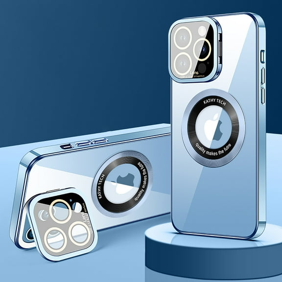 Allytech Magsafe Compatible Phone Case for Apple iPhone 12 Pro, Crystal Clear Anti-Yellow Shockproof Bumper Anti-Scratch Kickstand Case Cover for iPhone 12 Pro - Blue