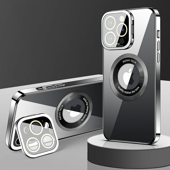 Allytech Magsafe Compatible Phone Case for Apple iPhone 13, Crystal Clear Anti-Yellow Shockproof Bumper Anti-Scratch Kickstand Case Cover for iPhone 13 - Black