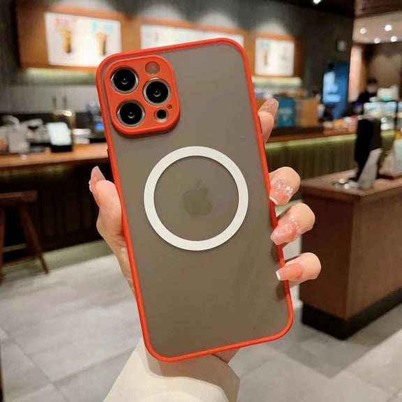 Allytech Magsafe Compatible Phone Case for Apple iPhone 15 Plus, Transparent Clear Anti-Scratch Bumper Anti-Scratch Shock Absorption Slim Hybrid Rugged Case Cover for iPhone 15 Plus - Red