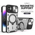 thumbnail image 1 of Allytech Mangetic Case for Apple iPhone 15 Pro Max, Ring Holder Kickstand Sliding Camera Lens Protector Rugged Hybrid Shoockproof Compatible Magsafe Wireless Charging Support Phone Case - Silver, 1 of 11