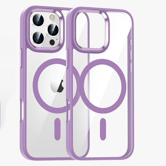 Allytech Mangetic Case for Apple iPhone 16 Pro Max, Compatible with Magsafe Clear Back Cover Wireless Charging Support Anti-Yellow Shockproof Phone Case for iPhone 16 Pro Max, Violet
