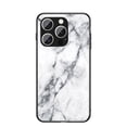 thumbnail image 1 of Allytech Marble Case for iPhone 16 Plus 2024, Tempered Glass Back Cover Anti-Scratch Shockproof Protective Bumper Case Cover for iPhone 16 Plus - White Marble, 1 of 8