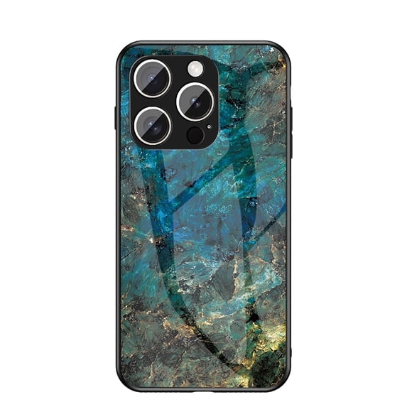Allytechgroup Shockproof Marble Back Cover Cell Phone Case with Case for Apple iPhone 16 Pro Max, Green