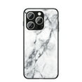 thumbnail image 1 of Allytech Marble Case for iPhone 16e 2025, Tempered Glass Back Cover Anti-Scratch Shockproof Protective Bumper Case Cover for iPhone 16e 6.1" - White Marble, 1 of 8