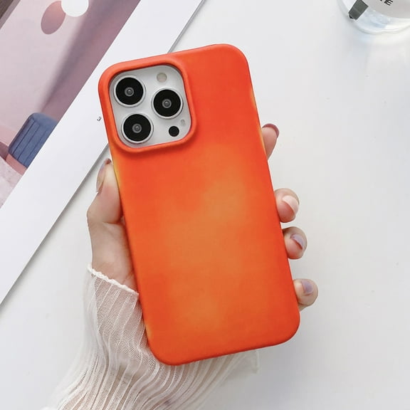 Allytech Matte Case for iPhone 15 Pro - [Drop Protection] - Ultra Thin Lightweight Shockproof Cover with Color Changing Effect for Women Men for iPhone 15 Pro, Red/Orange