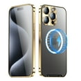 thumbnail image 1 of Allytech Metal Plating case for iPhone 16 Pro Max, Luxury Ultra Thin Compatible with Magsafe Wireless Charging Camera Lens Protection Anti-Drop Frosted Back Panel Cover for iPhone 16 Pro Max, Gold, 1 of 8