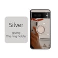 thumbnail image 1 of Allytech Mirror Case for Google Pixel 8A for Girls Women Makeup, Bling Rhinestone Ring Holder Finger Grip Kickstand Cover, Full Body Protection Precise Cutouts Shockproof Case - Silver, 1 of 10