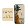 thumbnail image 1 of Allytech Mirror Case for Samsung Galaxy A25 5G for Girls Women Makeup, Bling Rhinestone Ring Holder Finger Grip Kickstand Cover, Full Body Protection Precise Cutouts Shockproof Case - Gold, 1 of 10