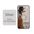 thumbnail image 1 of Allytech Mirror Case for Samsung Galaxy S24 Ultra for Girls Women Makeup, Bling Rhinestone Ring Holder Finger Grip Kickstand Cover, Full Body Protection Precise Cutouts Shockproof Case - Silver, 1 of 10