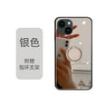 thumbnail image 1 of Allytech Mirror Case for iPhone 14 Plus for Girls Women Makeup, Bling Rhinestone Ring Holder Finger Grip Kickstand Cover, Full Body Protection Precise Cutouts Shockproof Case - Silver, 1 of 10