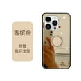 thumbnail image 1 of Allytech Mirror Case for iPhone 15 Pro for Girls Women Makeup, Bling Rhinestone Ring Holder Finger Grip Kickstand Cover, Full Body Protection Precise Cutouts Shockproof Case - Gold, 1 of 10