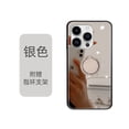 thumbnail image 1 of Allytech Mirror Case for iPhone 15 Pro for Girls Women Makeup, Bling Rhinestone Ring Holder Finger Grip Kickstand Cover, Full Body Protection Precise Cutouts Shockproof Case - Silver, 1 of 10