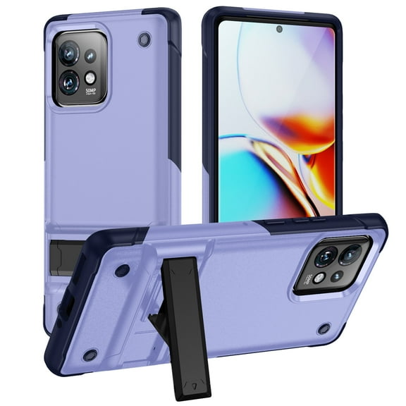 Allytech for Moto Edge+ 2023 Rugged Case, Military Grade Shockproof Anti-Stain Heavy Duty Hybrid Case with Invisible Kickstand, Soft TPU + Hard PC Phone Case for Moto Edge+ 2023 - Lightpurple