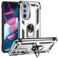 thumbnail image 1 of Allytech Moto Edge 30 Pro Case with Kickstand, Ring Holder Kickstand Military Grade Shockproof Anti-scratch Protective Compatible with Car Mount Case Cover for Motorola Edge 30 Pro -Silver, 1 of 6
