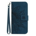 thumbnail image 1 of Allytech for Moto G-Stylus 4G 2022 Case 6.8", Embossed Sunflower PU Leather Anti-Scratch Magnetic Snap Protective Hand Strap Case for Motorola Moto G Stylus 4G 2022 (NOT for 5G), Inkblue, 1 of 8