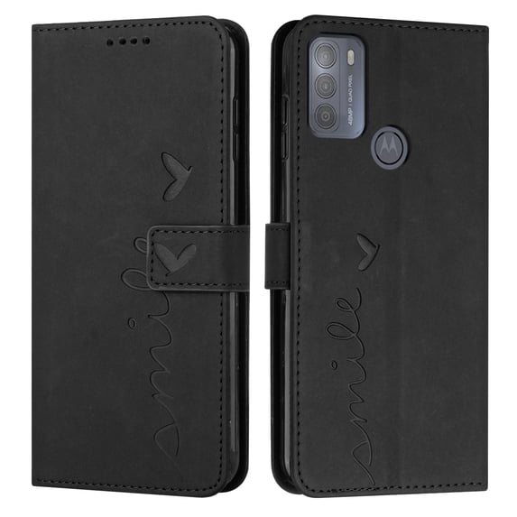 Allytech Moto G50 Case 6.5" - Premium PU Leather Folio Stand Shockproof Protective Cards Slots Holder Magnetic Closure Hand Wrist Wallet Cover Shell for Motorola Moto G50 - Black