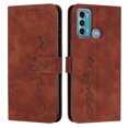 thumbnail image 1 of Allytech Moto G60 Case 6.8" - Premium PU Leather Folio Stand Shockproof Protective Cards Slots Holder Magnetic Closure Hand Wrist Wallet Cover Shell for Motorola Moto G60 - Brown, 1 of 10