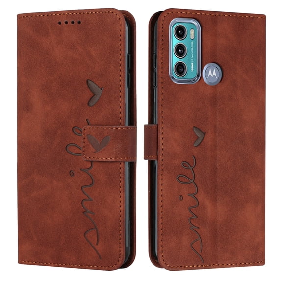 Allytech Moto G60 Case 6.8" - Premium PU Leather Folio Stand Shockproof Protective Cards Slots Holder Magnetic Closure Hand Wrist Wallet Cover Shell for Motorola Moto G60 - Brown