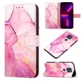 thumbnail image 1 of Allytech Moto G9 Plus Case Wallet,Stylish Marble Folding Kickstand Full Body Protection Shockproof Cards Pocket Wrist Strap Wallet Cover for Motorola Moto G9 Plus - Pink Marble, 1 of 7