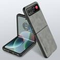 thumbnail image 1 of Allytech Motorola Moto Razr 2024 Case, Ultra Slim Lightweight Luxury PU Leather Skin-Friendly Case, Shockproof Dustproof Anti-Fingerprint Screen Lens Protection Cover for Motorola Razr 2024 - Gray, 1 of 8