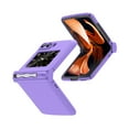 thumbnail image 1 of Allytech for Motorola Razr 2022 Hinge Case, Luxury Shockproof Rubber Case with Folding Pen Holder Anti-Fall Protective Cover for Motorola Moto Razr 2022 5G 6.7", Purple, 1 of 9