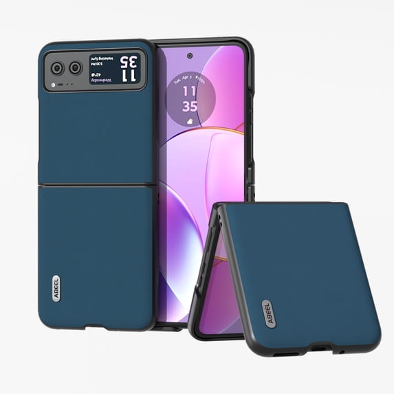 Allytech Motorola Razr 2025 Ultra Slim Case Cover, Shockproof Premium PU Leahter Vintage Luxury Minimalist Corner Protective Phone Case for Motorola Razr 2025 Ultra/ Razr 60 Ultra,Darkblue