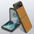thumbnail image 1 of Allytech Motorola Razr 40 Case, Ultra Slim Lightweight Luxury PU Leather Skin-Friendly Case, Shockproof Dustproof Anti-Fingerprint Screen Lens Protection Cover for Motorola Razr 40 - Brown, 1 of 8