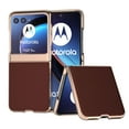 thumbnail image 1 of Allytech Motorola Razr 40 Ultra Case 6.9" 2023 Released, Premium PU Leather Plating TPU Inner Luxury Retro Back Cover Slim Shockproof Protective Bumper Phone Case for Motorola Razr 40 Ultra - Coffee, 1 of 6
