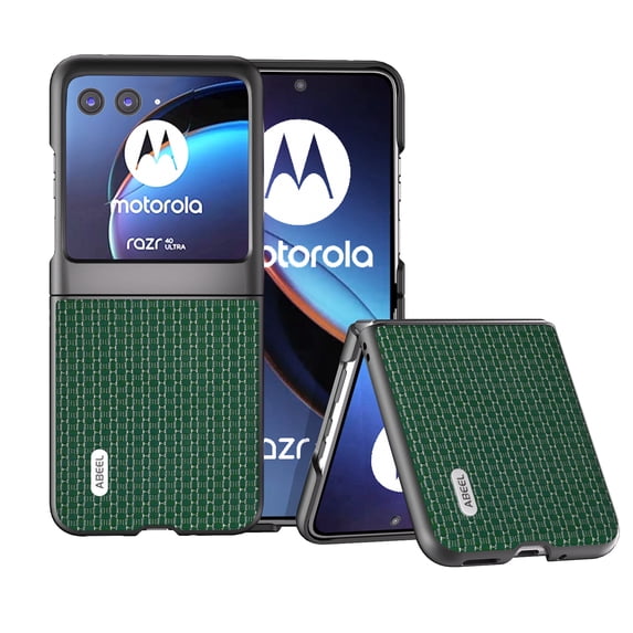 Allytech for Motorola Razr 40 Ultra Case Cover, Slim Fit Vintage PU Leather Shockproof Anti-Scratch Bumper Luxury Phone Case for Motorola Razr 40 Ultra - Green