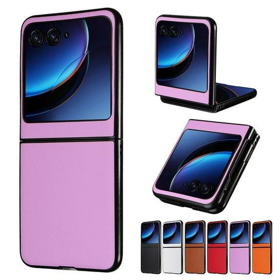 Allytech Motorola Razr 40 Ultra Slim Case, Vintage PU Leather Lightweight Anti-Scratch Shockproof Protective Phone Case Cover for Motorola Razr 40 Ultra - Purple