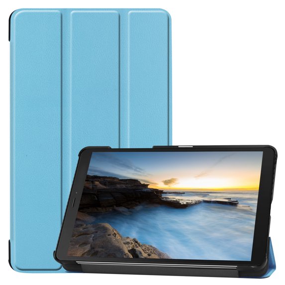 Allytech New Galaxy Tab A 8.0 Case 2019 Model SM-T295 T290, Premium PU Leather Trifold Stand Lightweight Magnetic Folio Style Case Cover for Samsung Galaxy Tab A 8.0 2019 T290, Skyblue