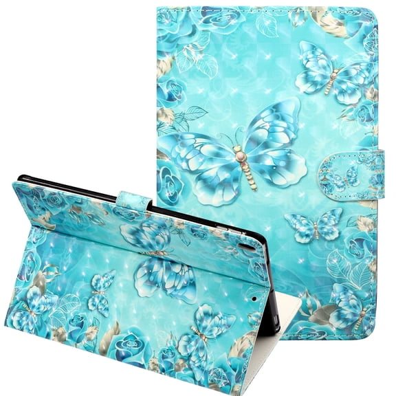 Allytech New iPad Air 3st Generation Case (2019), iPad Pro 10.5 Case, Slim Fit Flip Folio Stand Magnetic Smart Cover Auto Sleep Wake Cards Slots Case for Apple iPad Pro 10.5, Air 3,Blue Butterfly
