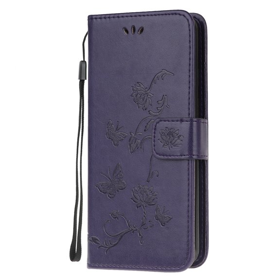 Allytech Note 20 Case, Galaxy Note 20 Cover, PU Leather Folding Stand Butterfly Embossed Credit Cards Slots Magnetic Closure Shockproof Anti-scratch TPU Back Cover for Samsung Galaxy Note 20, Purple