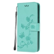 Allytech Note 20 Case, Galaxy Note 20 Cover, PU Leather Folding Stand Butterfly Embossed Credit Cards Slots Magnetic Closure Shockproof Anti-scratch TPU Back Cover for Samsung Galaxy Note 20, Green