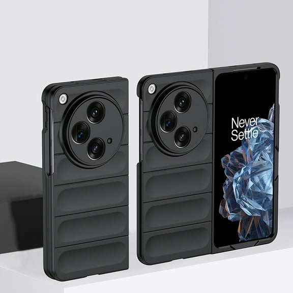 Allytech for OnePlus Open Ultra Slim Case, Fashion Rugged Colorful Case for Women Men, Camera Lens Protection Shockproof Non-Slip Solid Hard PC Shell for OnePlus Open 7.82 Inch 2023 - Black