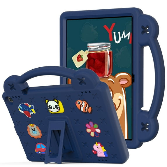 Allytech Onn 10.1" Gen 3 Case 2022 Model 100071485, Kids Friendly Soft EVA Foam Heavy Duty Protection Stand Handle Cute Design Case Cover for Walmart Onn 10.1" 100071485 - Navyblue