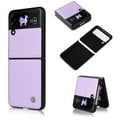 thumbnail image 1 of Allytech PU Leather Case for Samsung Galaxy Z Flip 3 2021 (5G), Ultra Thin Anti-Drop Shockproof Protective Foldable Folio Case for Galaxy Z Flip3 6.7 inch, Purple, 1 of 6