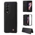 thumbnail image 1 of Allytech PU Leather Case for Samsung Galaxy Z Fold 3 2021 (5G), Ultra Thin Anti-Drop Shockproof Protective Foldable Folio Case for Galaxy Z Fold3 7.6 inch, Black, 1 of 5