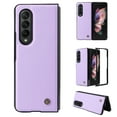 thumbnail image 1 of Allytech PU Leather Case for Samsung Galaxy Z Fold 3 2021 (5G), Ultra Thin Anti-Drop Shockproof Protective Foldable Folio Case for Galaxy Z Fold3 7.6 inch, Purple, 1 of 5