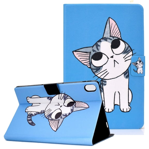 Allytech PU Leather Case for iPad 10th Gen 10.9" 2022 (A2696 A2757 A2777), Wallet Case with Stand Card Slots Auto Sleep Wake Case for iPad 10th Gen 10.9 inch 2022 Released, Cute Cat