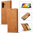 thumbnail image 1 of Allytech PU Leather Slim Wallet Case for Samsung Galaxy S23 FE, Kickstand Magnetic Closure Cover with Card Slots & Cash Pocket, Full Body Protection Soft TPU Shockproof Case for Women Men, Brown, 1 of 8