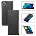 thumbnail image 1 of Allytech PU Leather Slim Wallet Case for iPhone 15, Kickstand Magnetic Closure Cover with Card Slots & Cash Pocket, Full Body Protection Soft TPU Shockproof Case for Women Men, Black, 1 of 10