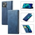 thumbnail image 1 of Allytech PU Leather Slim Wallet Case for iPhone 15 Plus, Kickstand Magnetic Closure Cover with Card Slots & Cash Pocket, Full Body Protection Soft TPU Shockproof Case for Women Men, Blue, 1 of 8