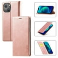 thumbnail image 1 of Allytech PU Leather Slim Wallet Case for iPhone 16e, Kickstand Magnetic Closure Cover with Card Slots & Cash Pocket, Full Body Protection Soft TPU Shockproof Case for Women Men, Rosegold, 1 of 10