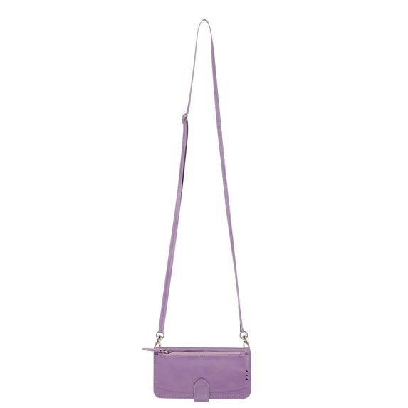 Allytech PU Leather Zipper Wallet Case for iPhone 11 pro max with Crossbody Shoulder Strap Card Slots Kickstand shockproof Magnetic Protective Case for iPhone 11 pro max 6.5 inch,Purple