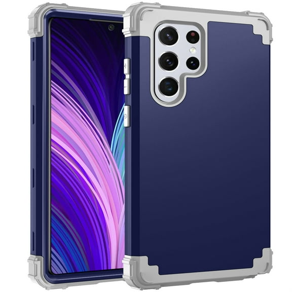 Allytech Phone Case for Samsung Galaxy S23 Ultra 6.8" 2023, Soft TPU Bumper + PC Hard Back [4 Corners] Shockproof Protection Heavy Duty Cover for Samsung S23 Ultra/ Galaxy S23 Ultra 5G, Darkblue
